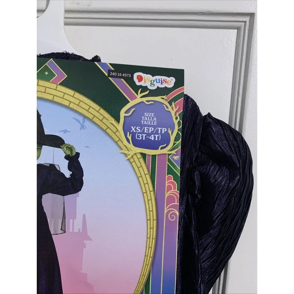 New Wicked Movie Elphaba Costume Girl XS (3T-4T) Cosplay Musical Witch Halloween